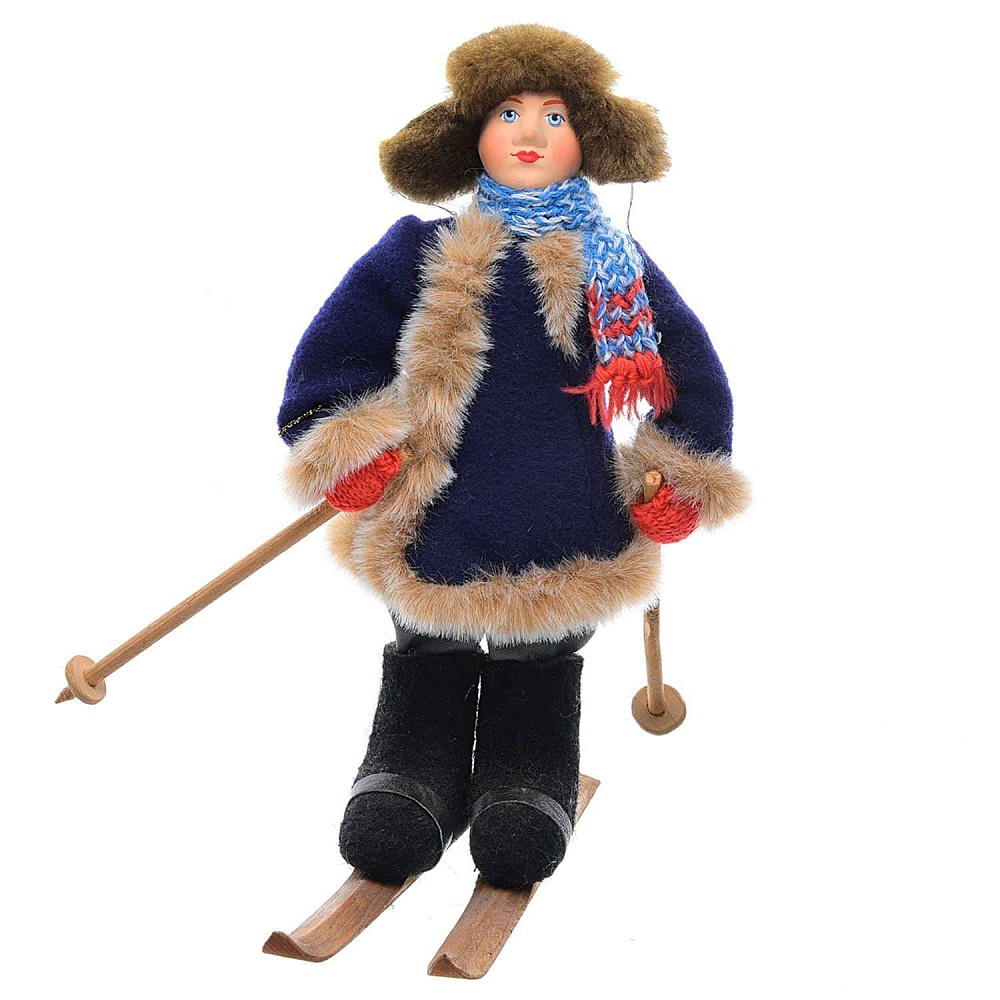 Коллекционная кукла ручной работы «Мальчик на лыжах. Масленица» - интернет магазин Русь Велика я 