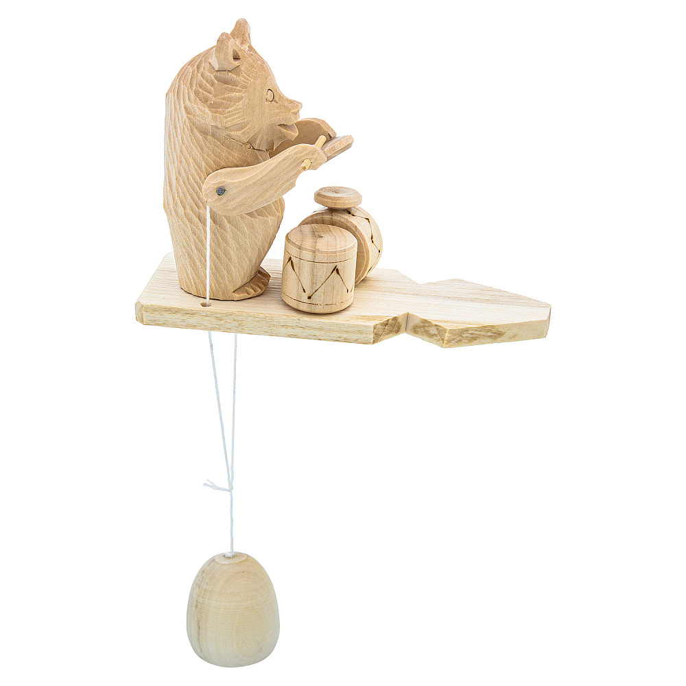 Богородская деревянная игрушка «Медведь за ударными инструментами» - интернет магазин Русь Велика я фото 3