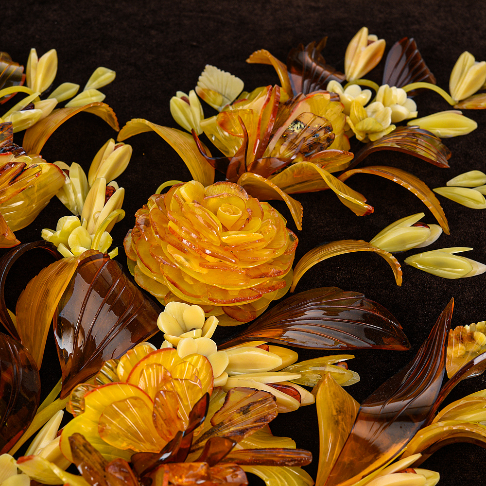 Картина янтарная «Цветы» 50х50 см - интернет магазин Русь Велика я фото 3