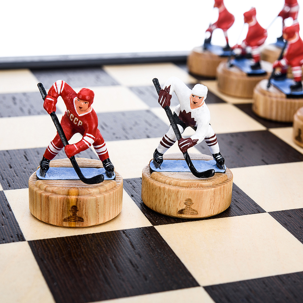 Шахматы деревянные с металлическими фигурами «Хоккей» 37х37 см - интернет магазин Русь Велика я фото 4