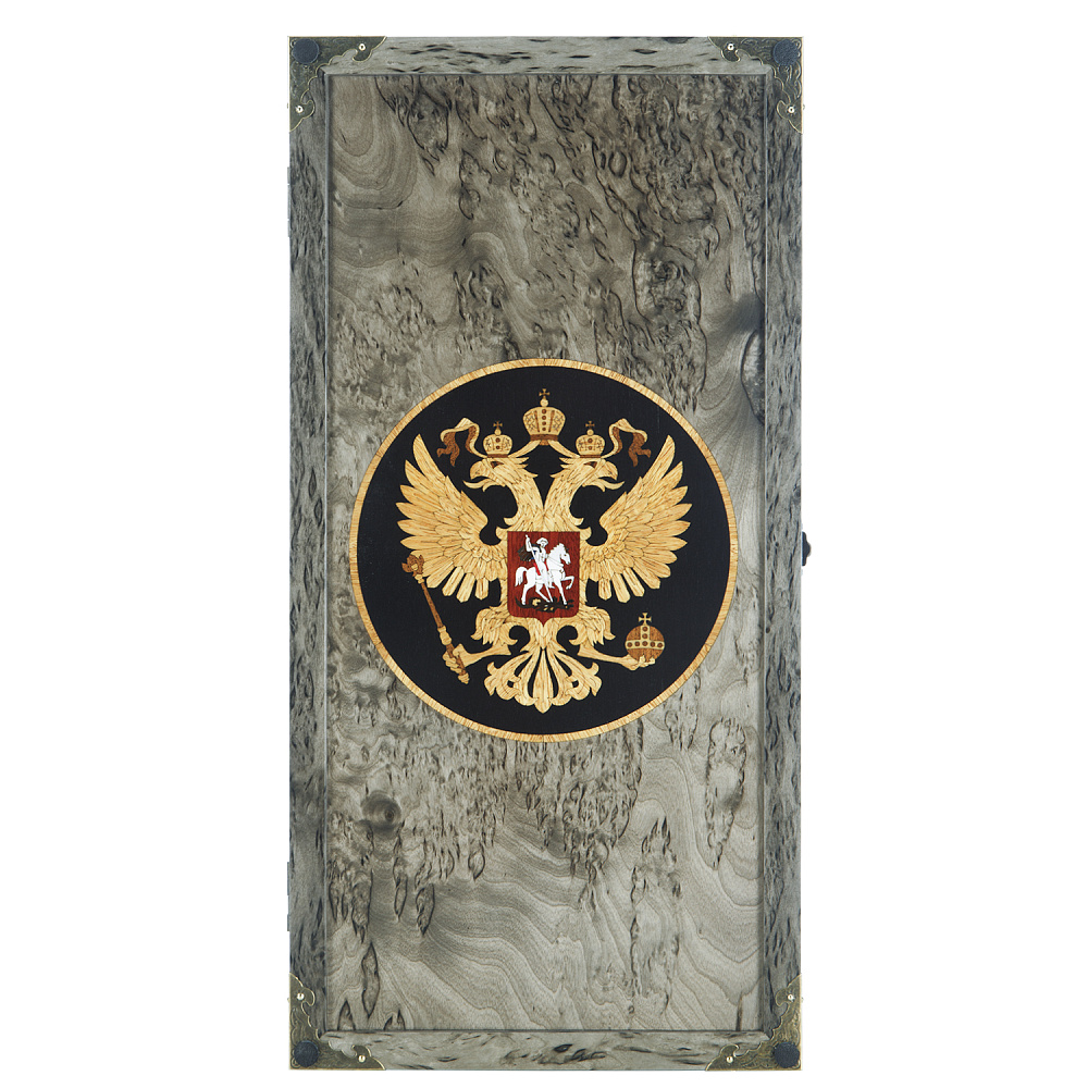 Нарды из карельской березы «Герб РФ» 42х21 см - интернет магазин Русь Велика я фото 2
