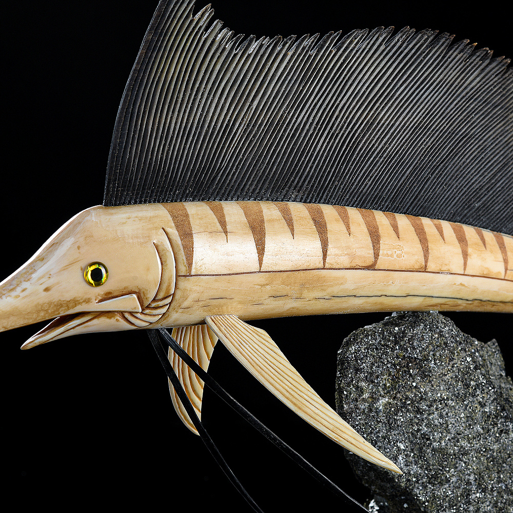 Скульптура из кости «Рыба парусник» - интернет магазин Русь Велика я фото 7