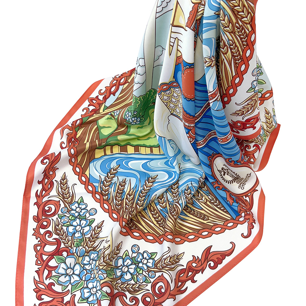 Платок шелковый «Катюша» 90х90 см - интернет магазин Русь Велика я фото 4