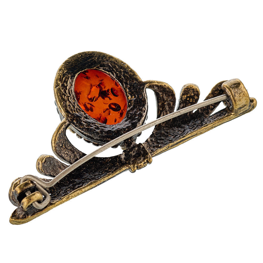 Брошь с янтарем «Крылья» - интернет магазин Русь Велика я фото 1