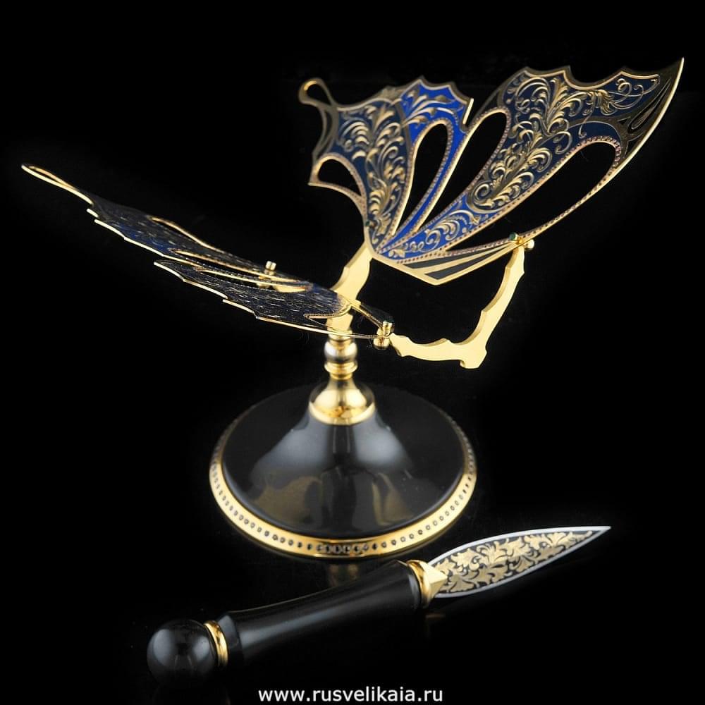 Нож для бумаг на подставке из долерита «Бабочка» - интернет магазин Русь Велика я фото 2