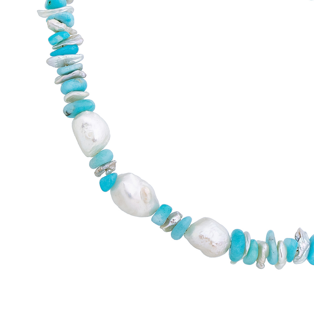 Колье из амазонита и жемчуга «Райский остров» - интернет магазин Русь Велика я фото 1
