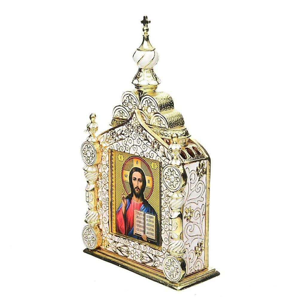 Киот малый «Господь Вседержитель». Традиции Фаберже 8 х 13 см - интернет магазин Русь Велика я фото 1