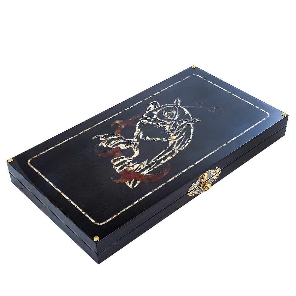 Нарды деревянные с инкрустацией из янтаря «Филин» - интернет магазин Русь Велика я фото 1