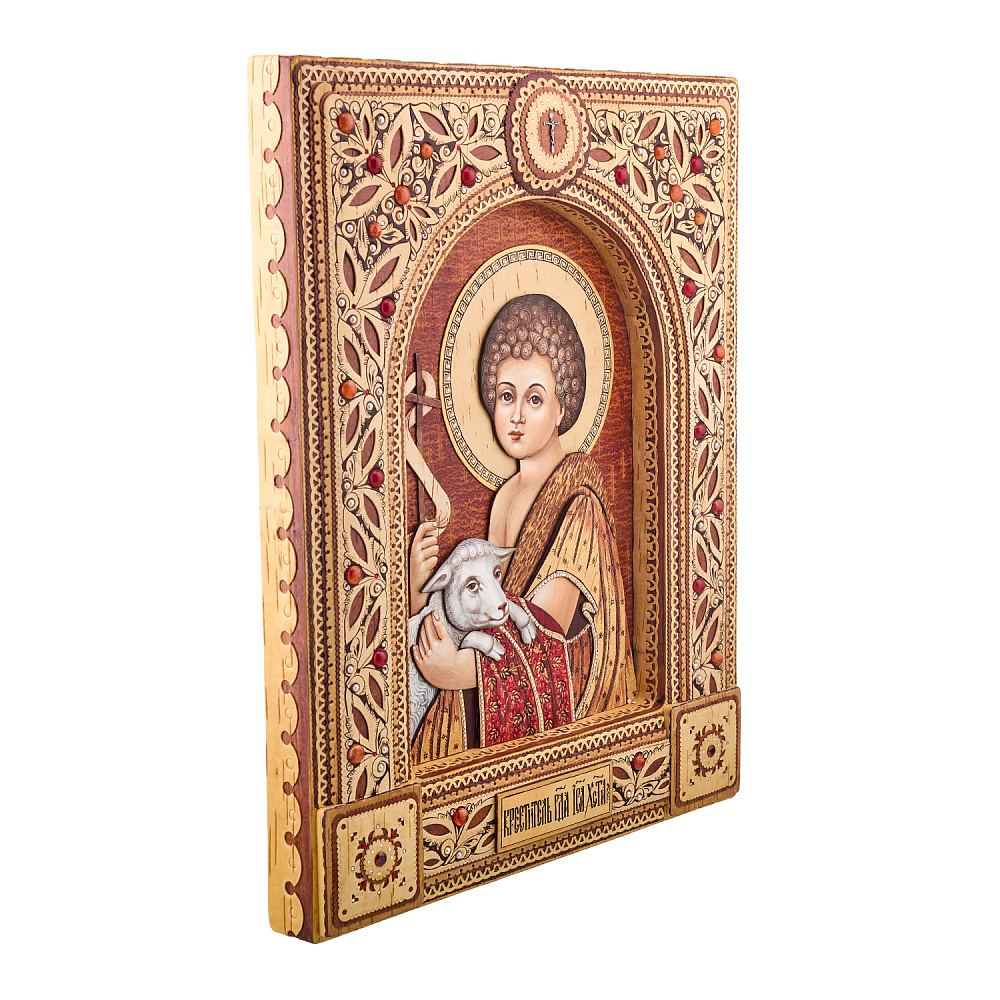 Икона из бересты «Креститель Господа Иисуса» 46,5х36,5 см - интернет магазин Русь Велика я фото 6