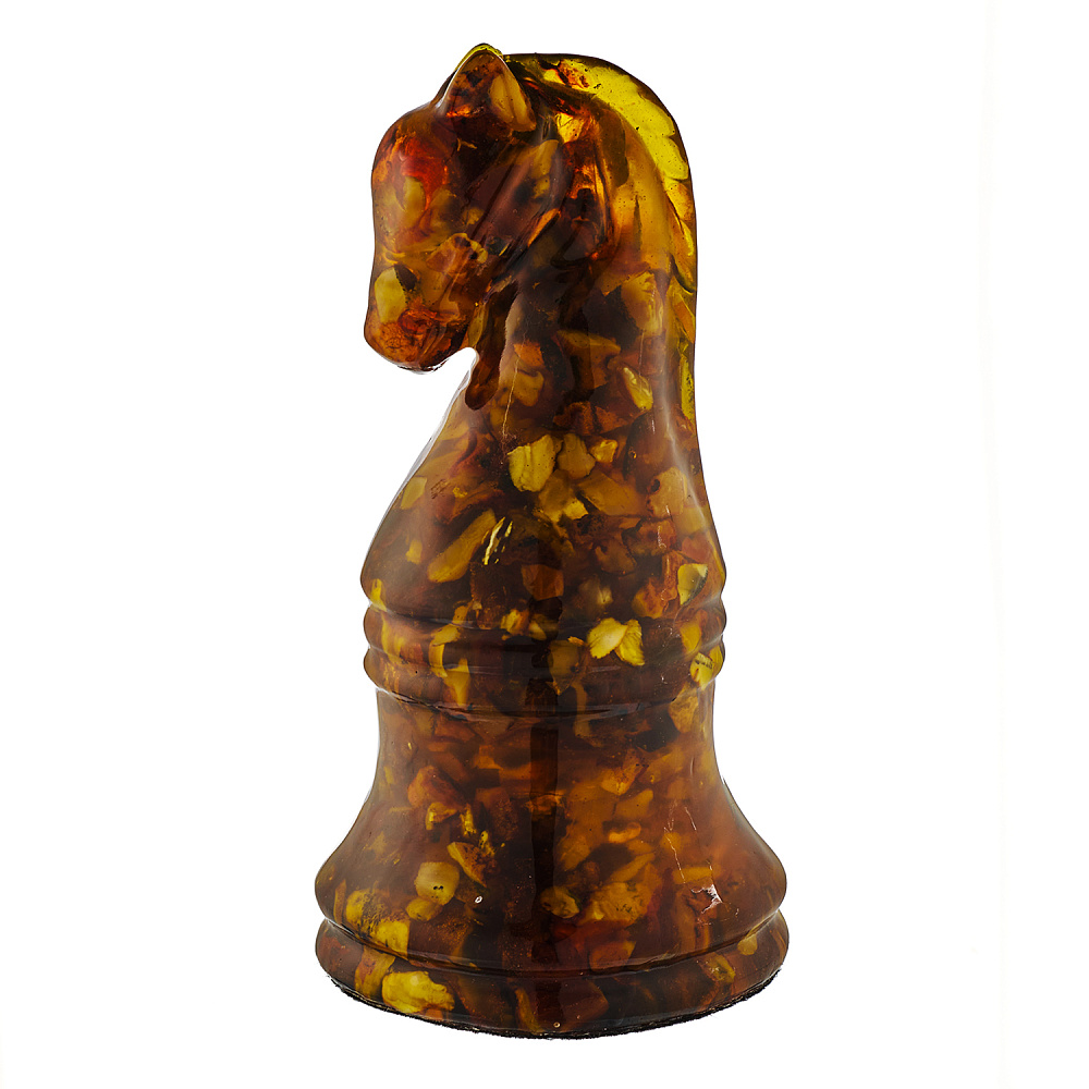 Лошадь Символ 2026 года. Шахматная фигура из янтаря «Конь» - интернет магазин Русь Велика я 