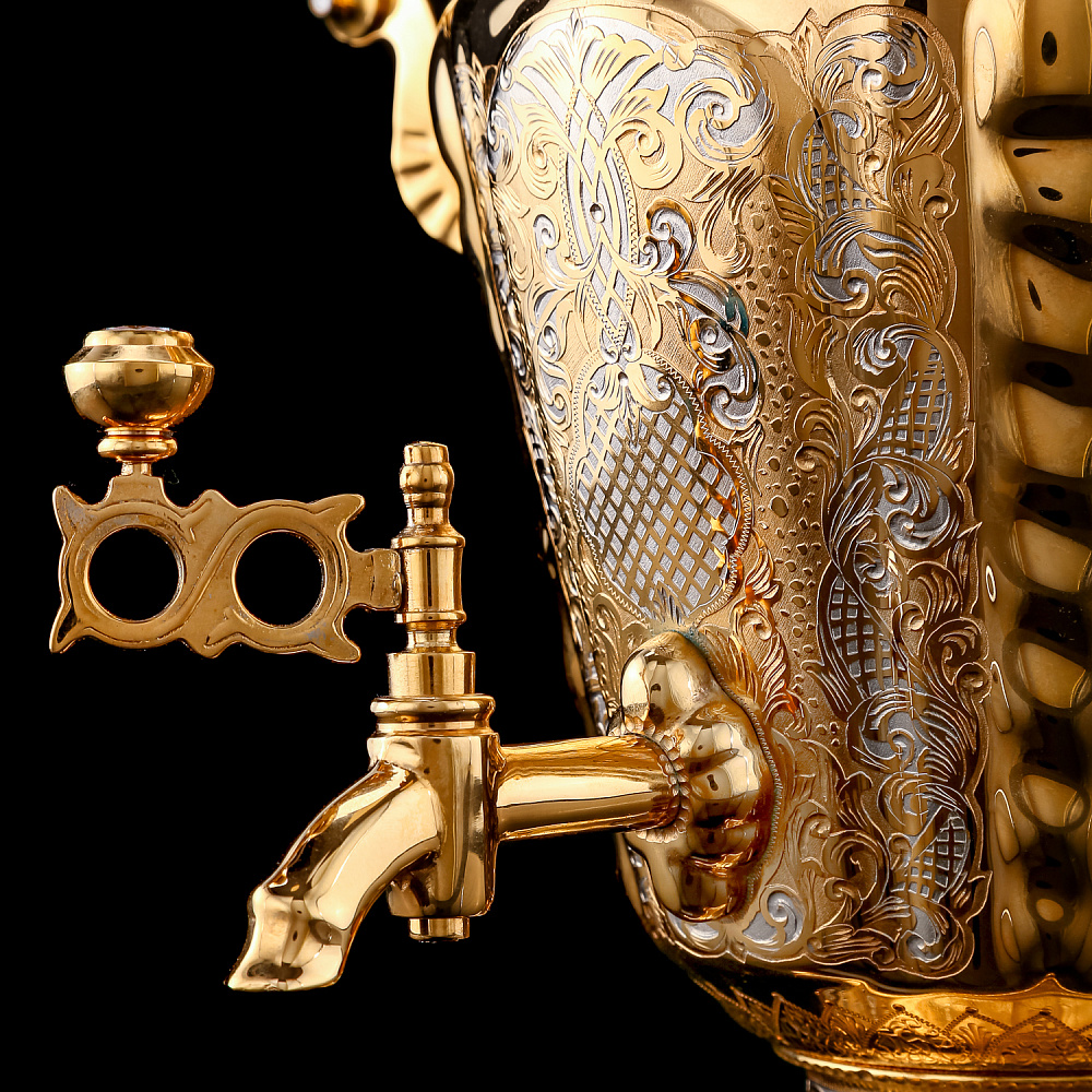 Самовар электрический 3 л с позолотой. Златоуст - интернет магазин Русь Велика я фото 5