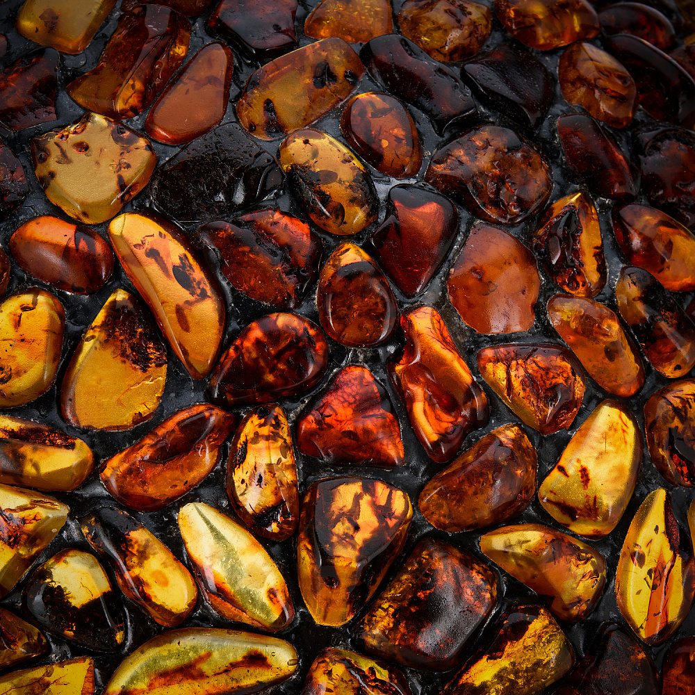 Настольная лампа из янтаря и бронзы. Высота 58 см - интернет магазин Русь Велика я фото 4