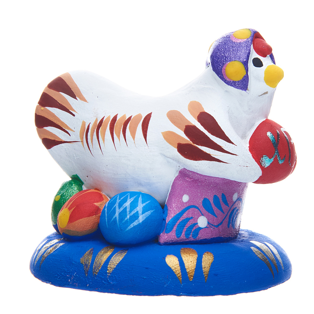 Ковровская игрушка Сувенир-Подсвечник КУРОЧКА в ПЛАТКЕ 6*6*5см - интернет магазин Русь Велика я 