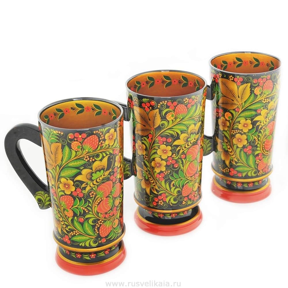 Набор для пива (4 предмета) Хохлома - интернет магазин Русь Велика я фото 1