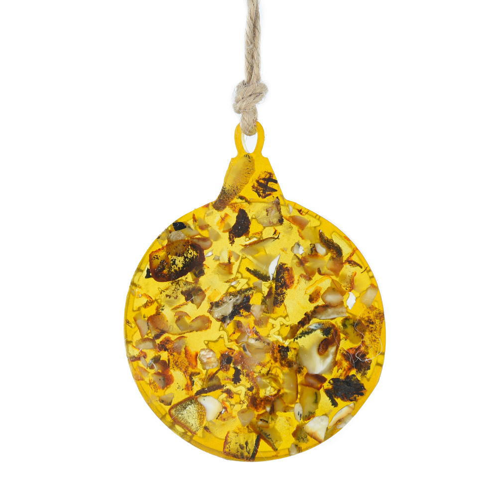 Елочная игрушка из янтаря «Шар» - интернет магазин Русь Велика я фото 3