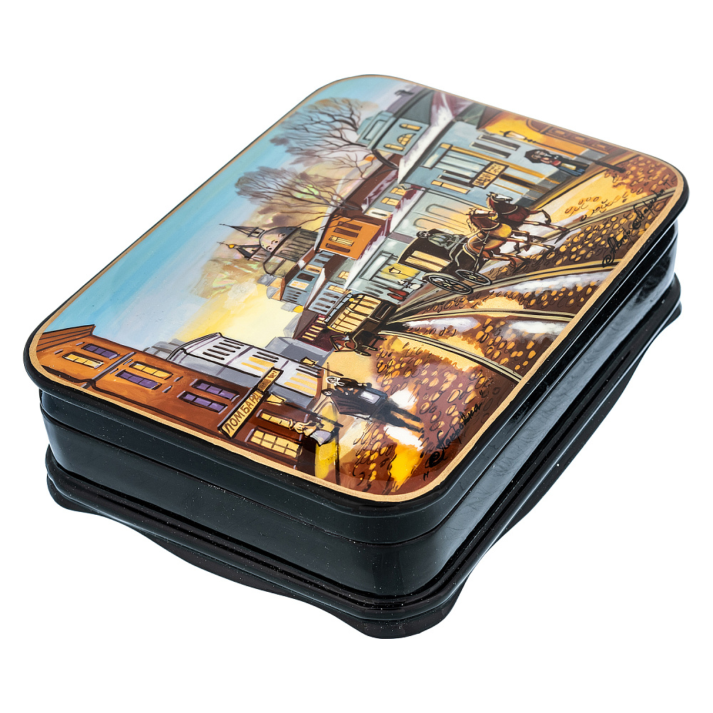 Шкатулка с росписью по картине Сатарова «Москва. Покровка» - интернет магазин Русь Велика я фото 1