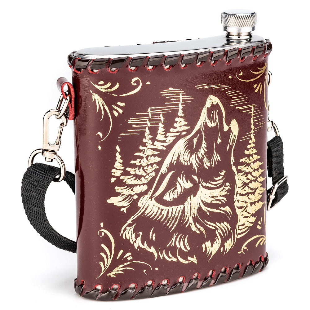 Фляга в чехле «Волк» - интернет магазин Русь Велика я фото 1