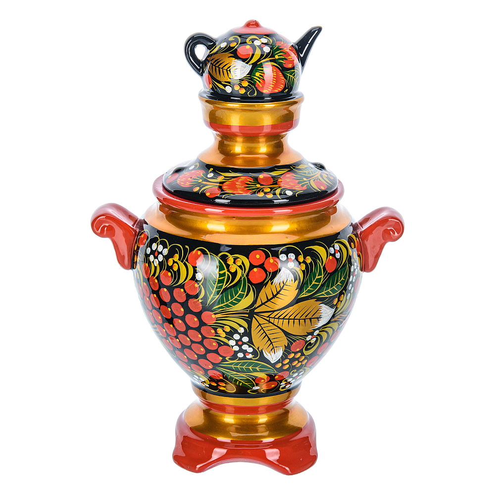 Сувенирный самовар-шкатулка «Рябина». Хохлома - интернет магазин Русь Велика я фото 3