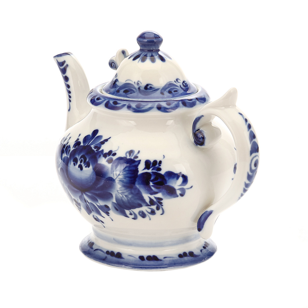 Чайник «Удовольствие» с ситечком. Гжель - интернет магазин Русь Велика я фото 2