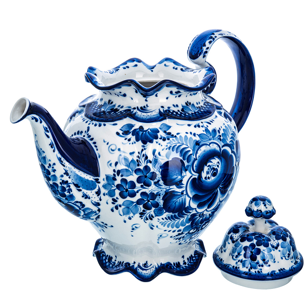 Чайник «Семейный». Гжель - интернет магазин Русь Велика я фото 1