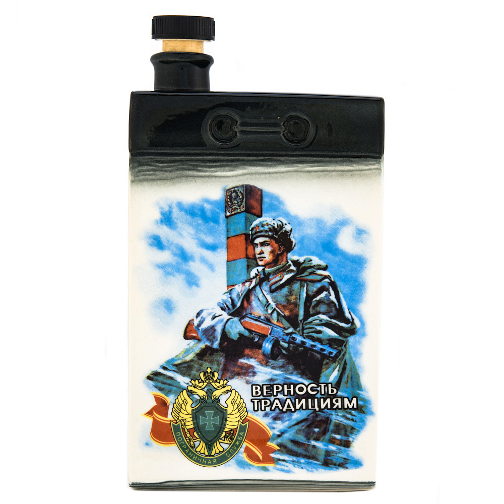 Штоф фарфоровый «Календарь. День пограничника». Гжель - интернет магазин Русь Велика я 