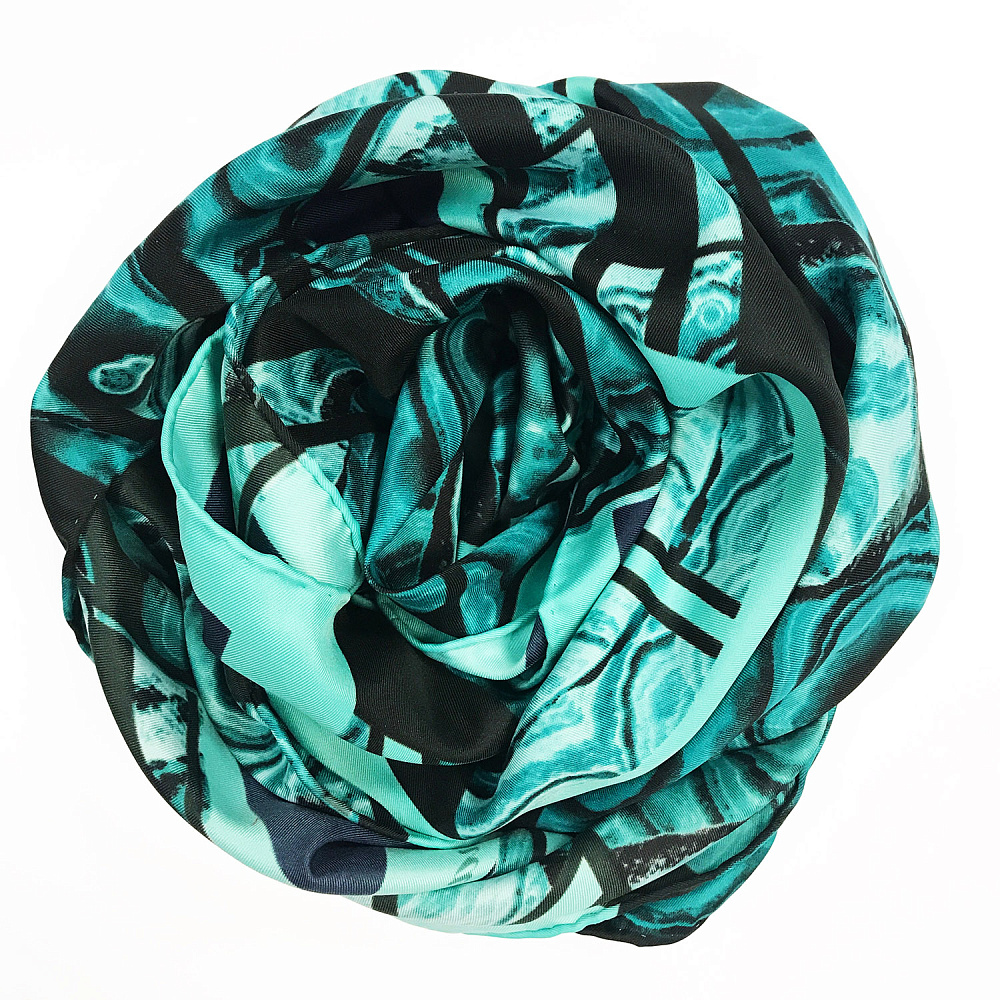 Платок шелковый «Малахитовая шкатулка» 90х90 см - интернет магазин Русь Велика я фото 4