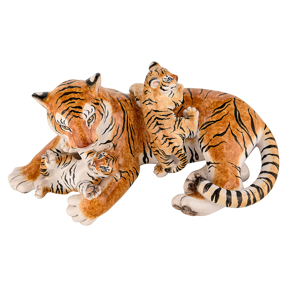 Керамическая скульптура «Тигрица с тигрятами» - интернет магазин Русь Велика я фото 5