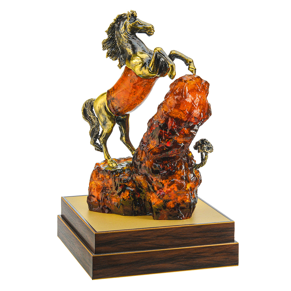 Лошадь Символ 2026 года. Скульптура из янтаря «Навстречу Фортуне» - интернет магазин Русь Велика я фото 3