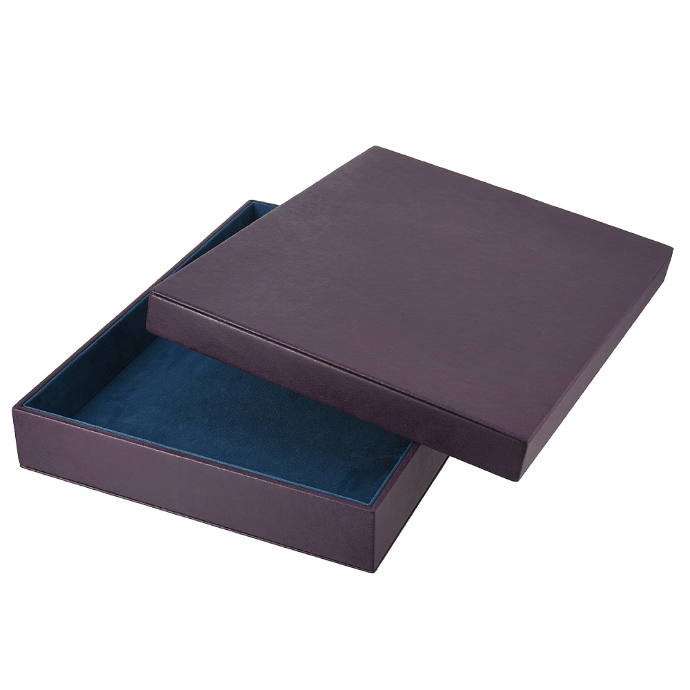 Подарочная упаковка из экокожи фиолетовая 30х40х5 см - интернет магазин Русь Велика я фото 1