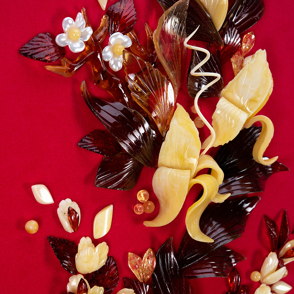 Картина янтарная «Роскошь цветения» 80х120 см - интернет магазин Русь Велика я фото 6