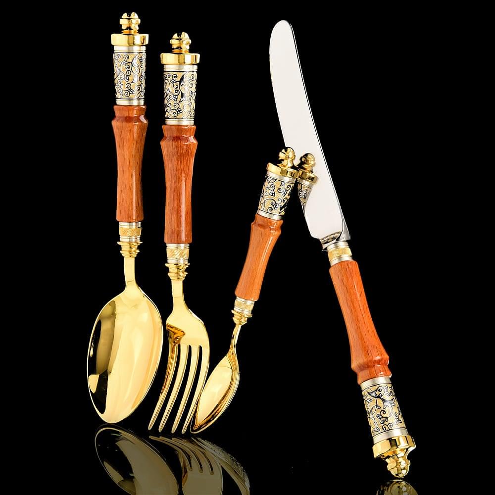 Столовый набор «Византия» на 6 персон. Серебро 925* - интернет магазин Русь Велика я 