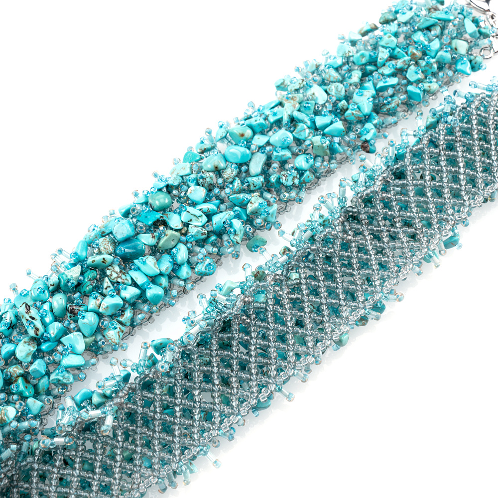 Колье из бисера и натурального камня «Мех» - интернет магазин Русь Велика я фото 1