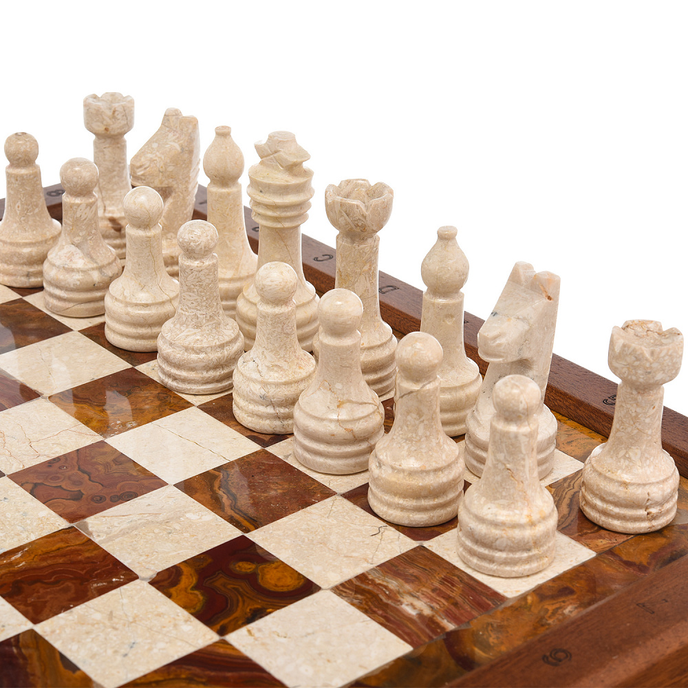 Шахматы из натурального камня «Американские» 43х43 см - интернет магазин Русь Велика я фото 2