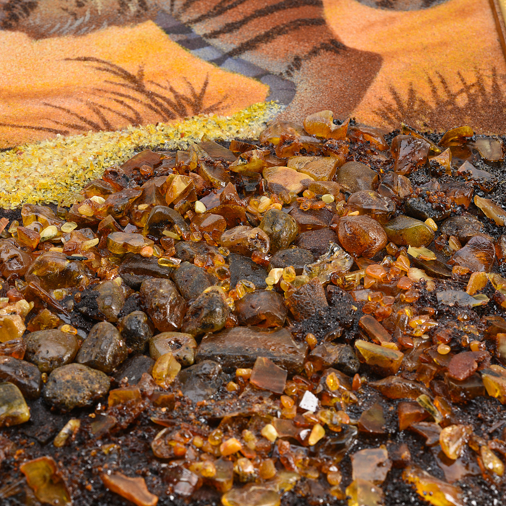 Картина янтарная «Тигр в долине» 60х40 см - интернет магазин Русь Велика я фото 3