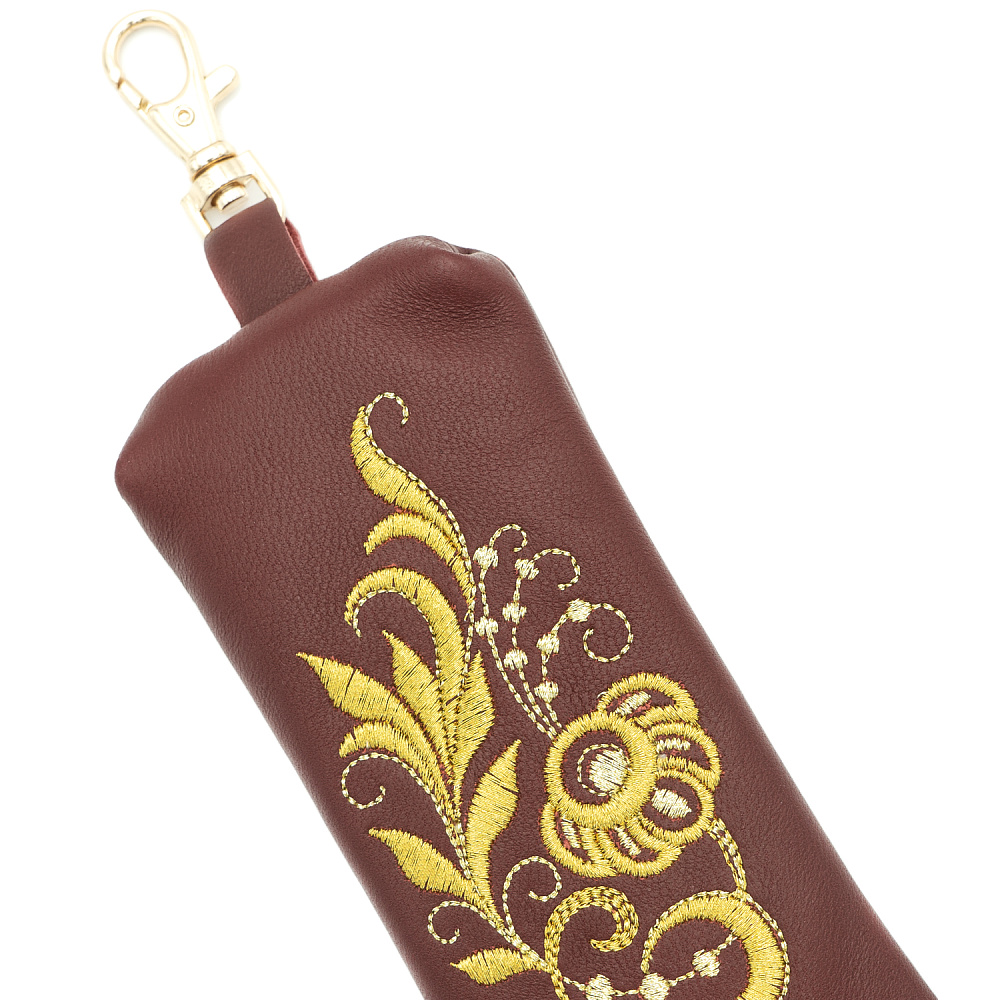 Ключница «Цветок». Бордовая с вышивкой - интернет магазин Русь Велика я фото 2
