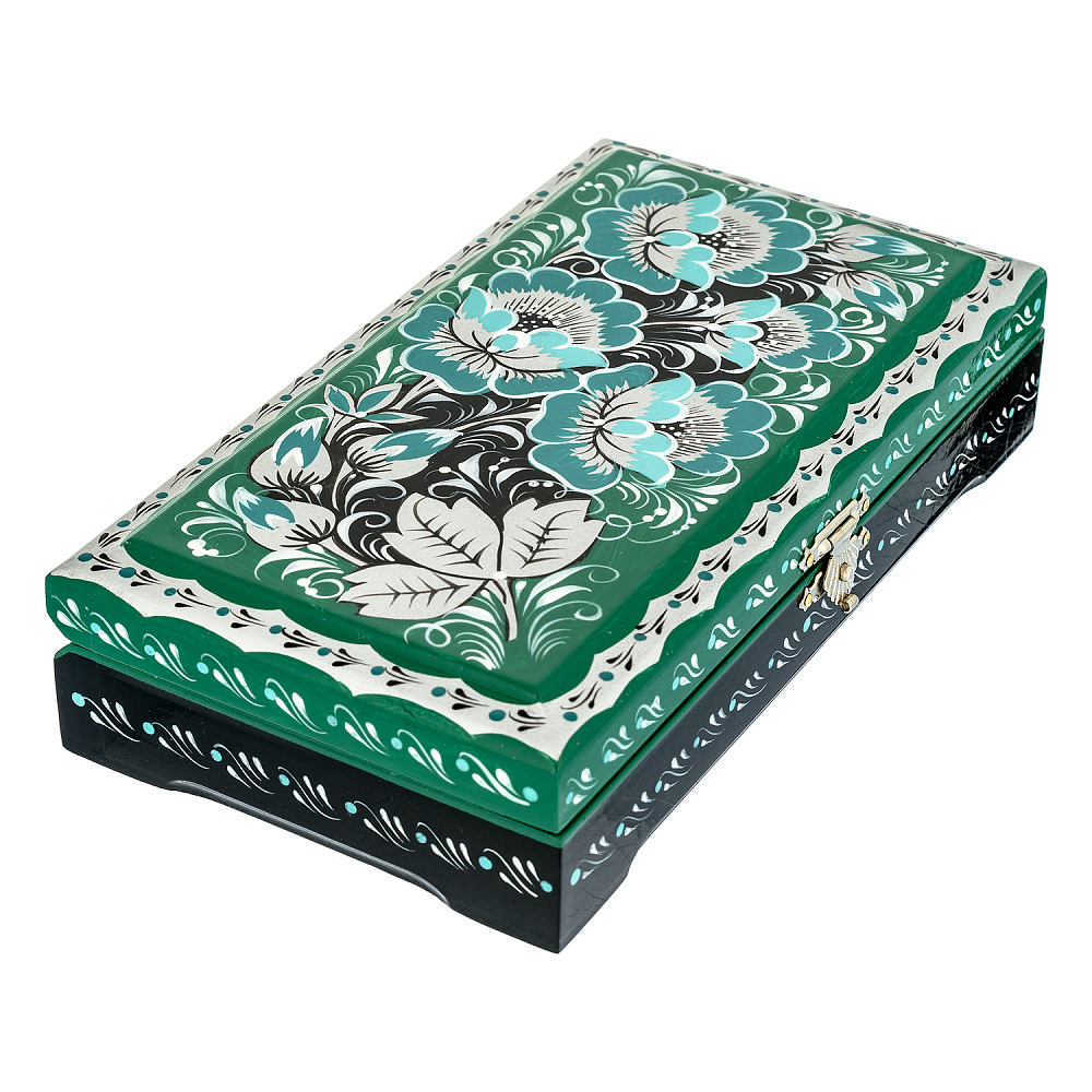 Шкатулка с росписью «Утренняя роса». Хохлома - интернет магазин Русь Велика я фото 1