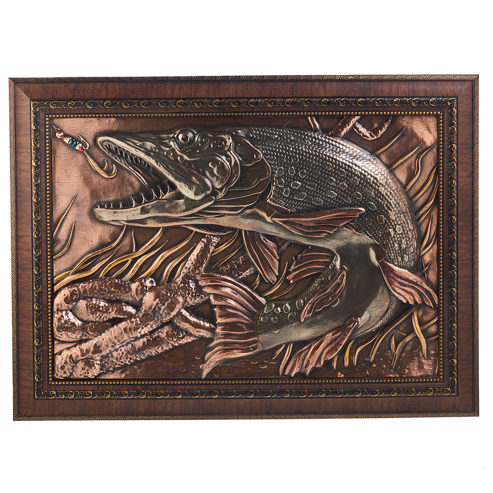 Панно «Щука» 56х41 см - интернет магазин Русь Велика я 
