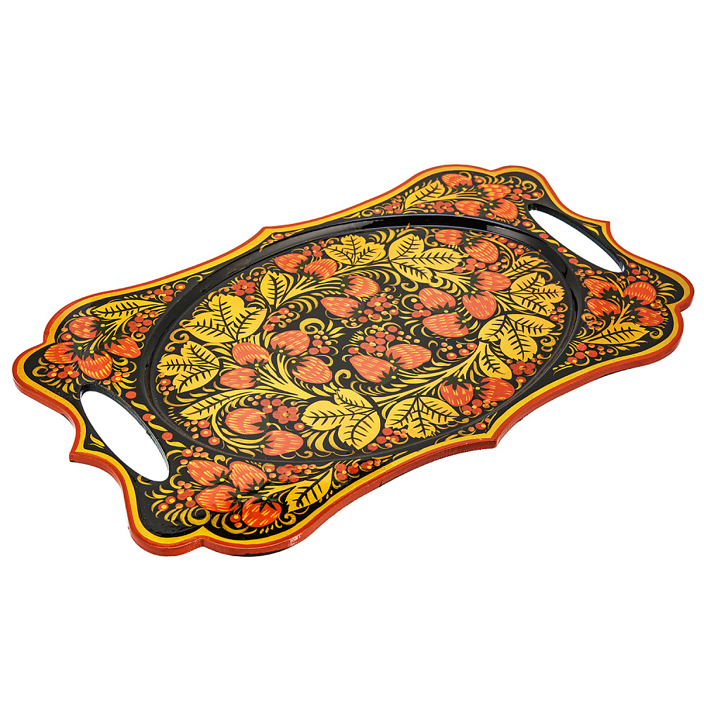 Поднос деревянный с росписью. Хохлома - интернет магазин Русь Велика я фото 1