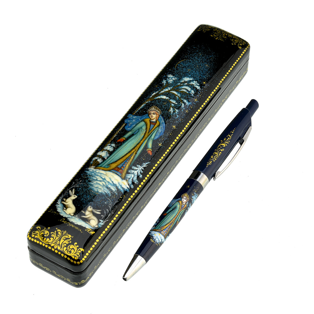 Ручка в шкатулке с росписью «Снегурочка» - интернет магазин Русь Велика я 