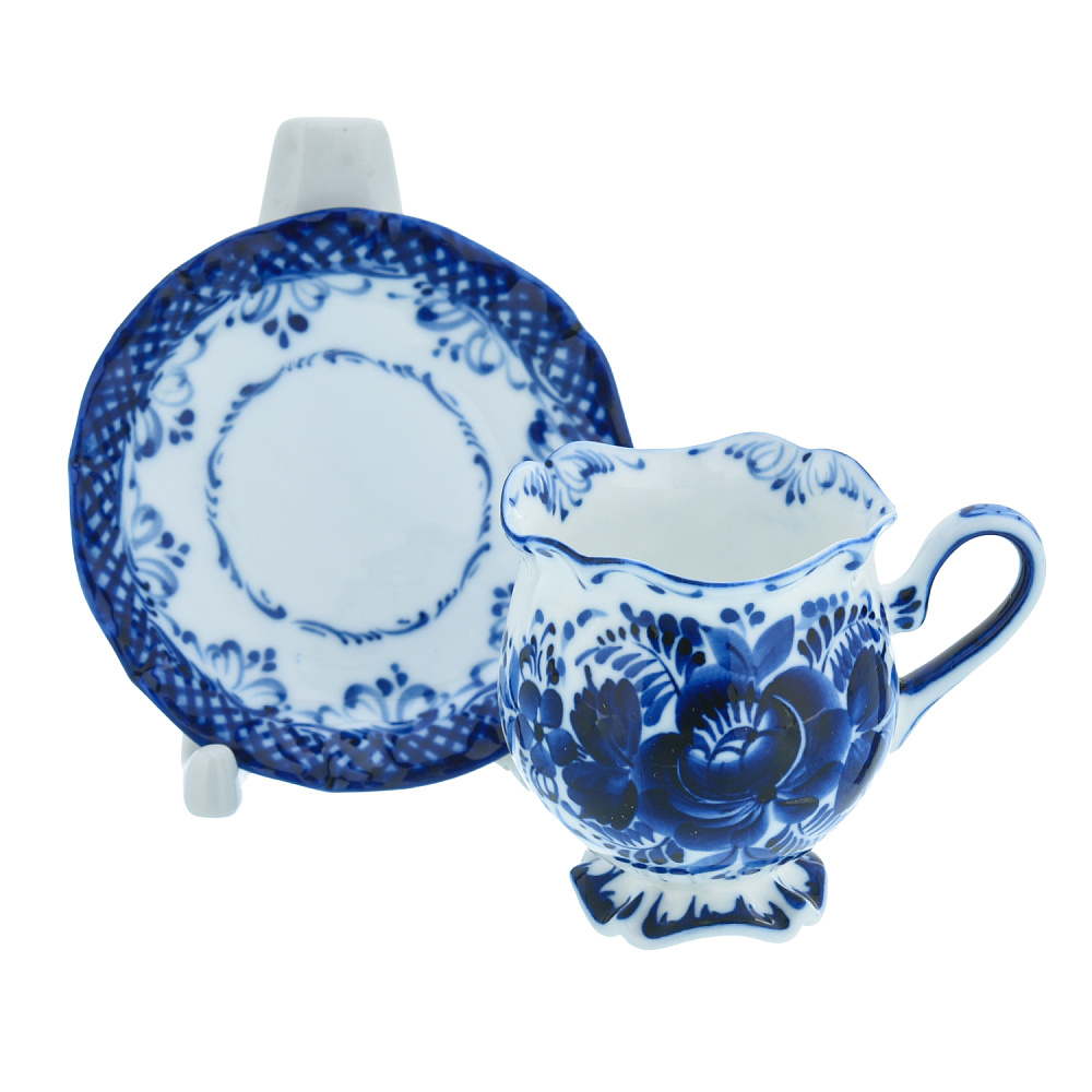 Кофейный сервиз на 6 персон «Тюльпан». Гжель - интернет магазин Русь Велика я фото 6