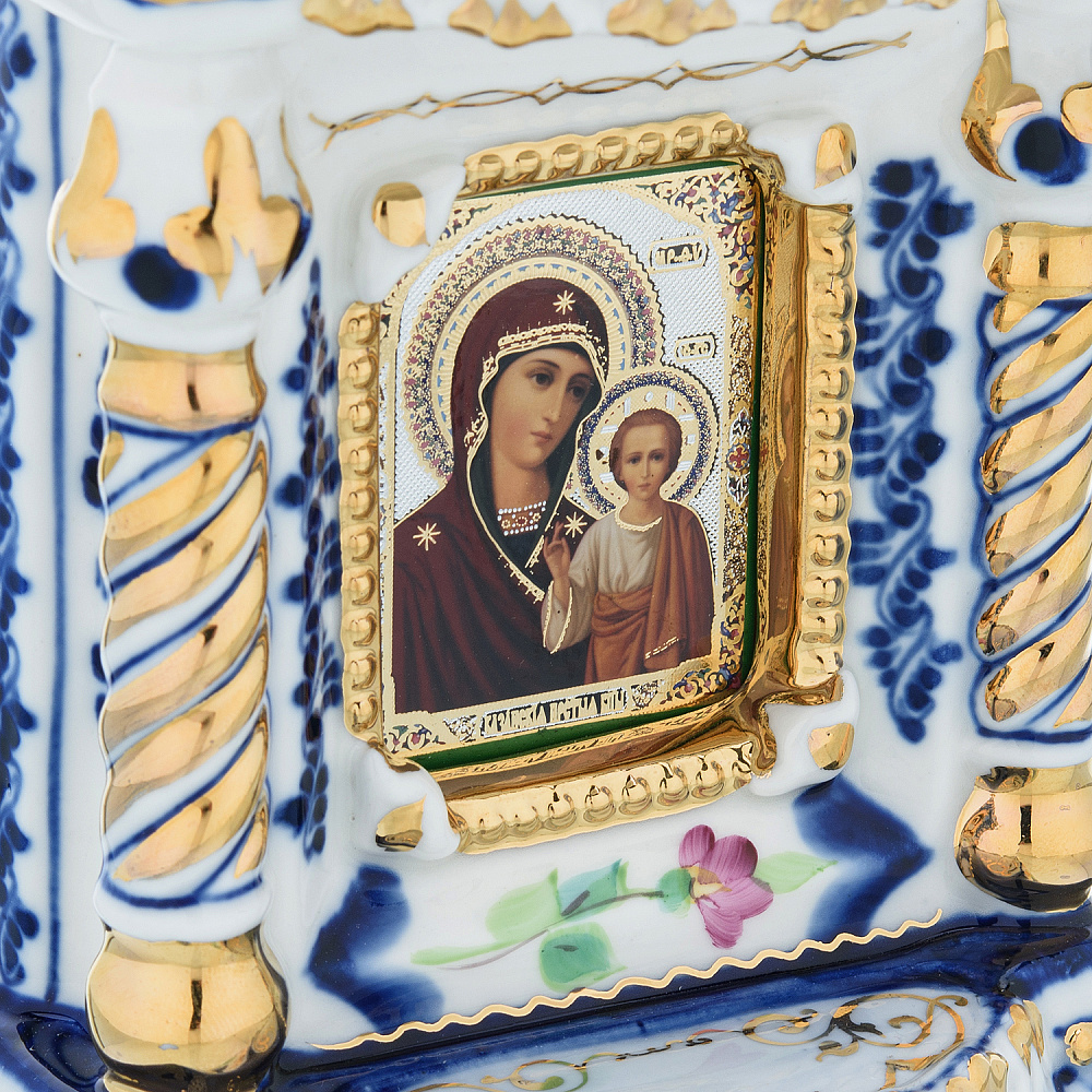 Киот настольный «Господь Вседержитель». Гжель 15х26 см - интернет магазин Русь Велика я фото 1