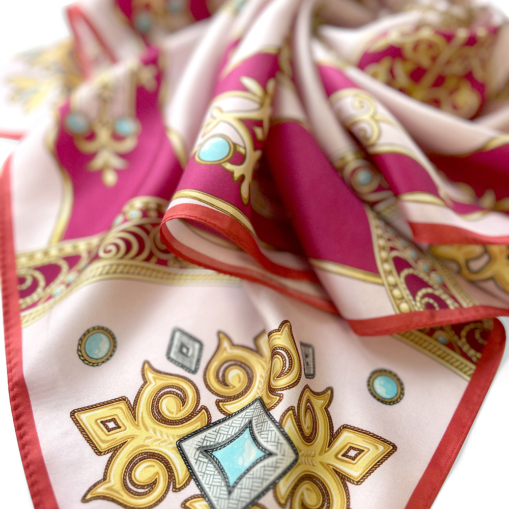 Платок шелковый «Горянка» 90х90 см - интернет магазин Русь Велика я фото 2