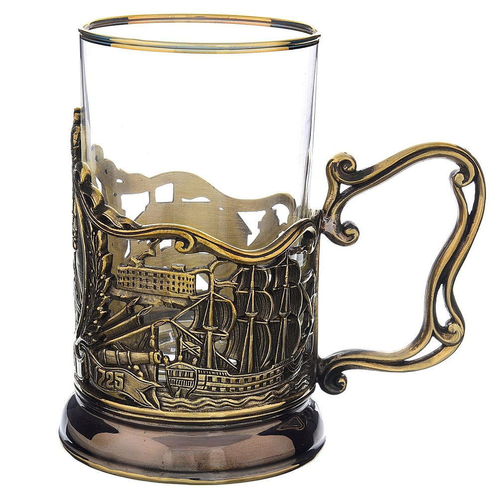 Подстаканник латунный «Петр Первый» - интернет магазин Русь Велика я фото 1