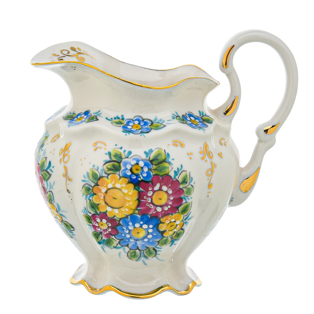 Сливочник «Семейный». Гжель в цвете - интернет магазин Русь Велика я 