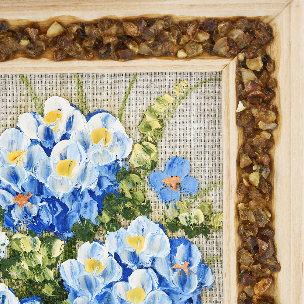 Панно в янтарной раме «Букет цветов» 12,5х16,5 см - интернет магазин Русь Велика я фото 2