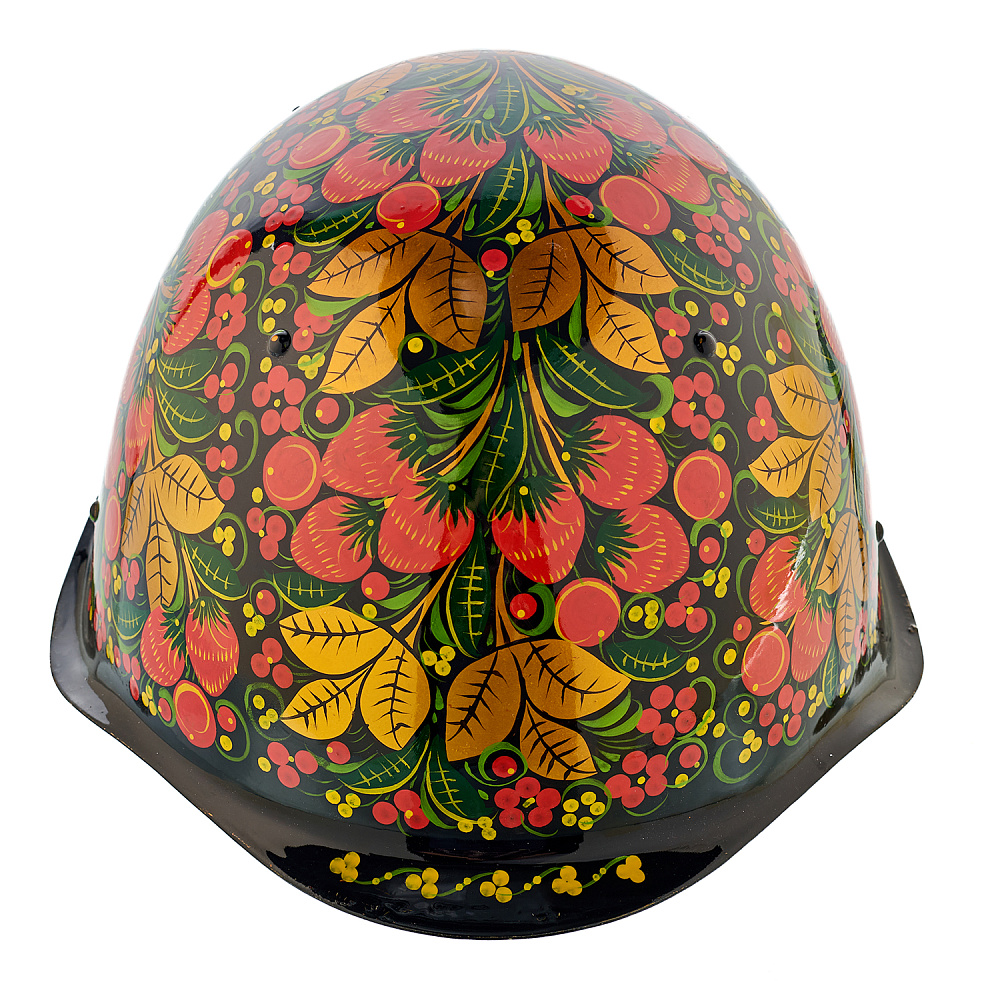 Каска солдатская сувенирная «Клубника». Хохлома - интернет магазин Русь Велика я фото 1