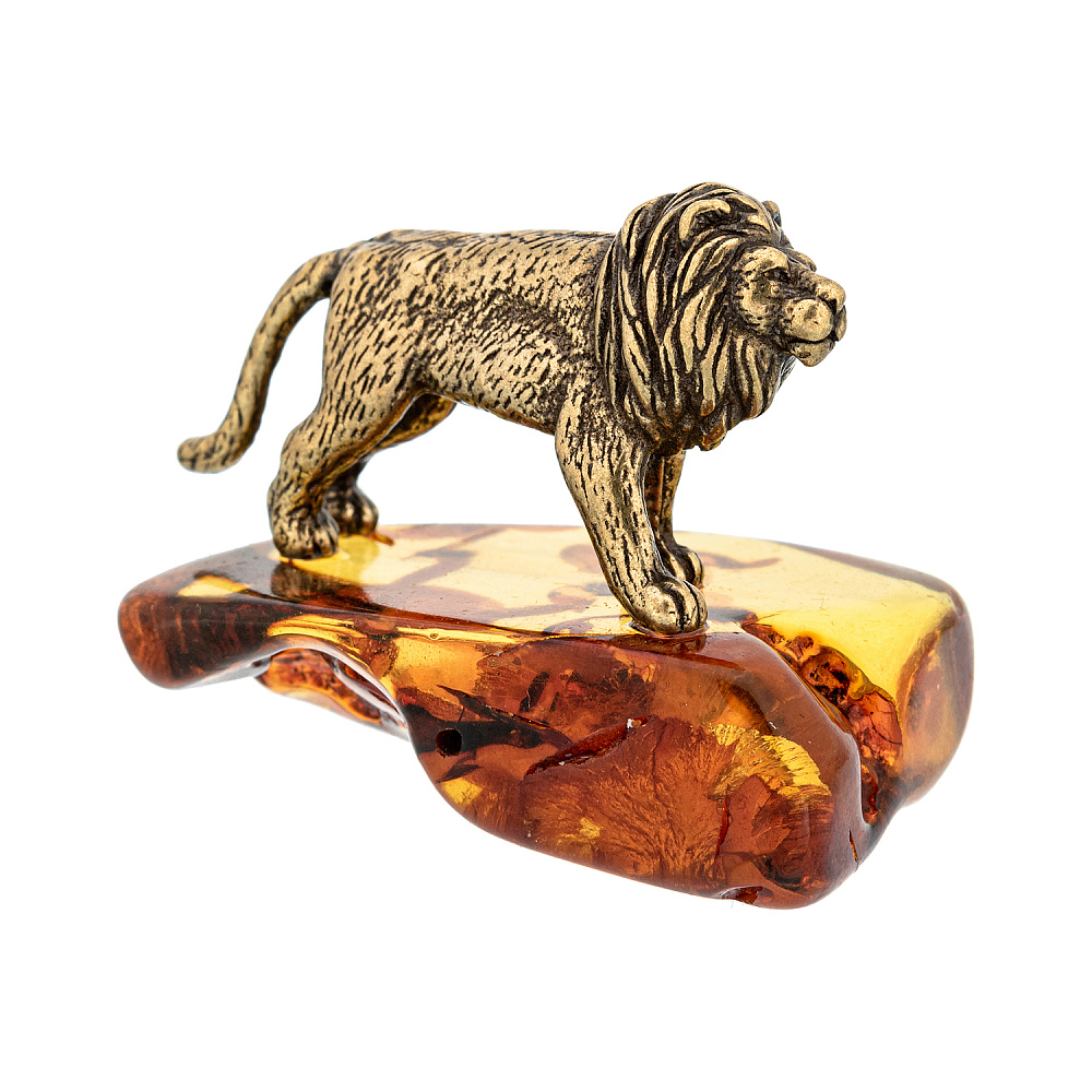 Статуэтка с янтарем «Лев» - интернет магазин Русь Велика я фото 4