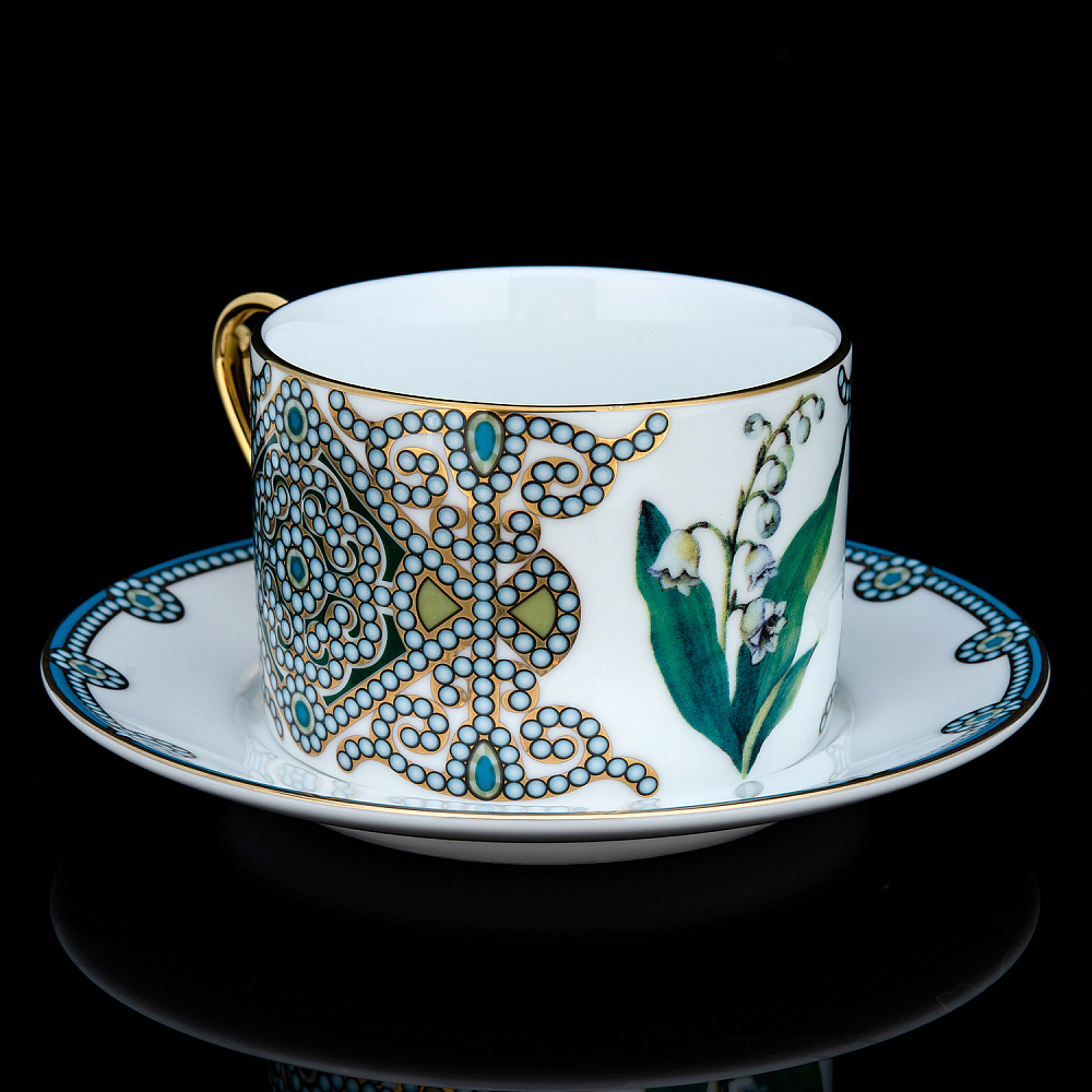 Чайная пара 300 мл «Ландыш майский». Форма Соло. ИФЗ - интернет магазин Русь Велика я фото 1