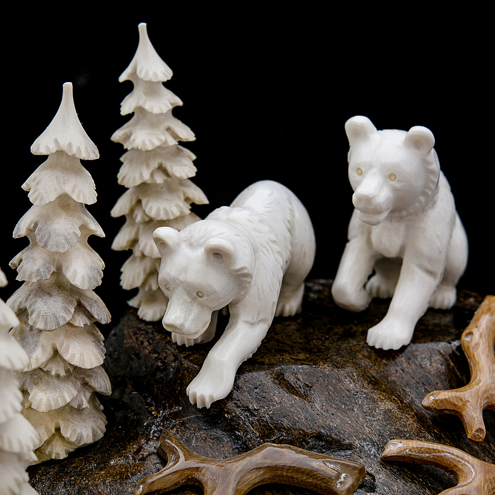 Скульптура из кости «Семья медведей» - интернет магазин Русь Велика я фото 2