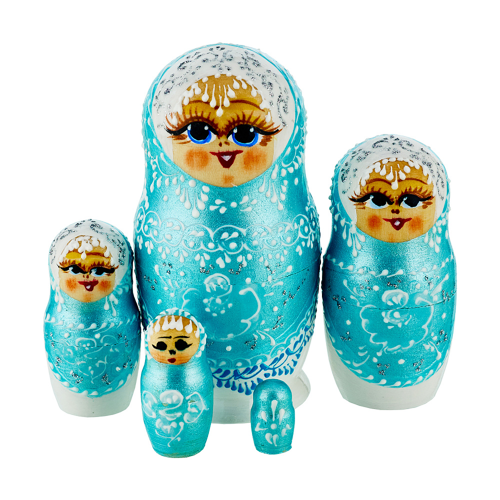 Матрешки «Зимние узоры» 5 мест - интернет магазин Русь Велика я 
